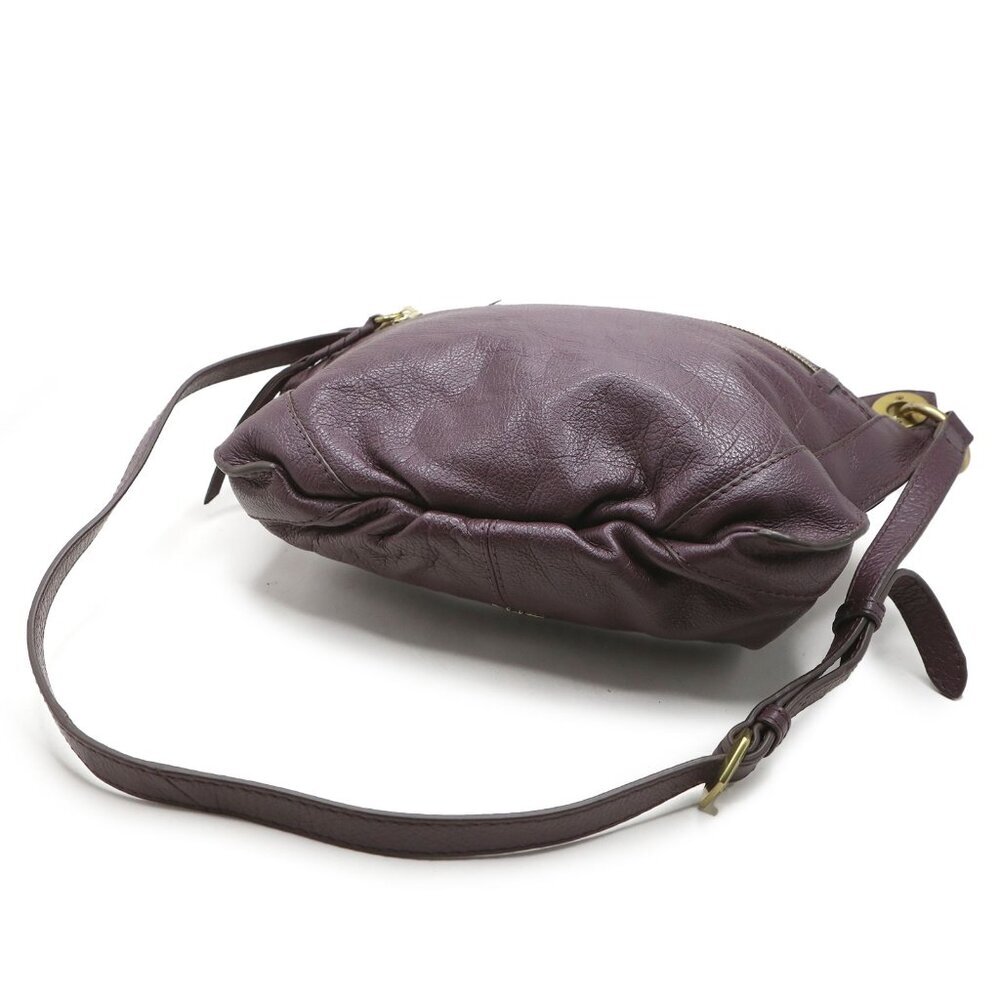 OrYany Leather Shoulder Bag Purple Hobo Slouchy Boho Purse Brass Hardware - Picture 13 of 16